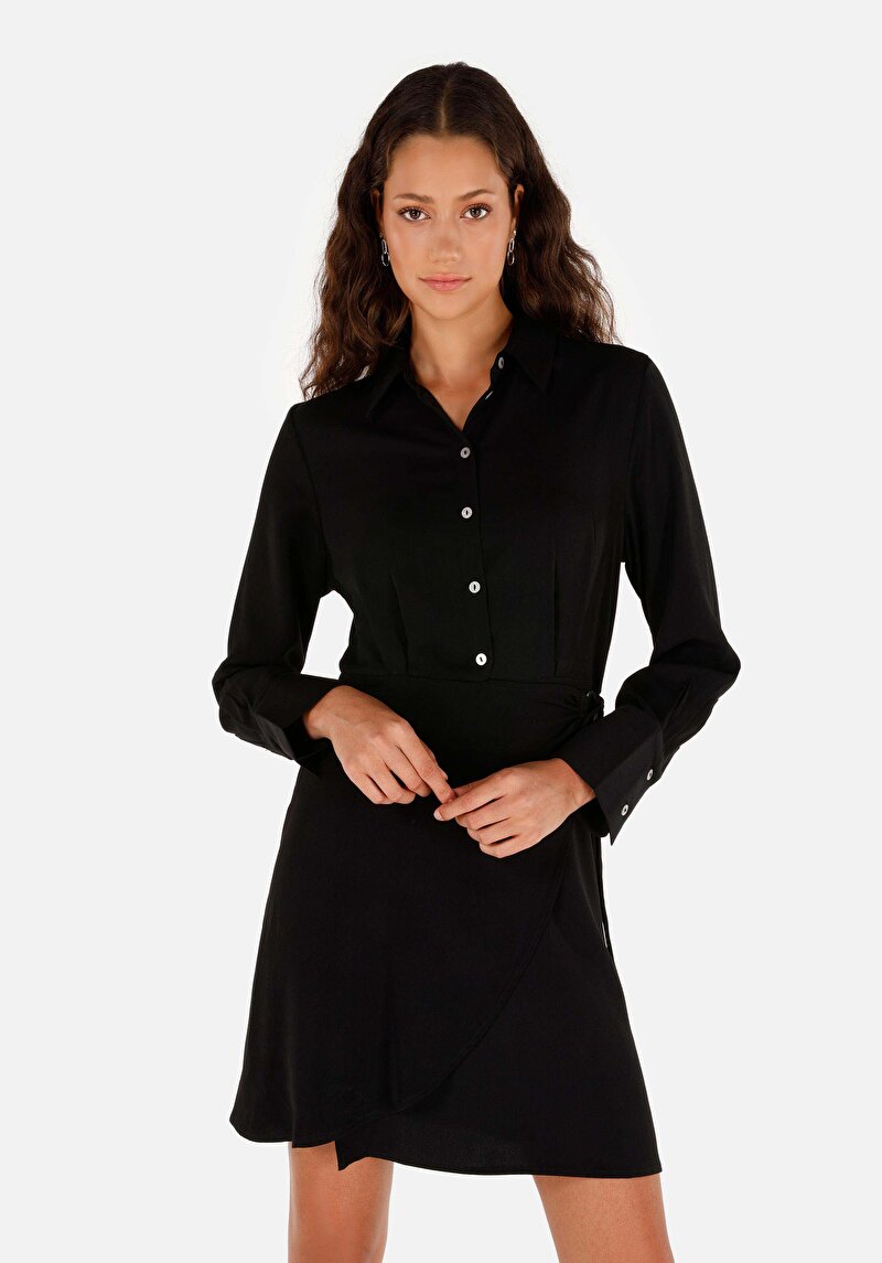 Imagine a Rochie Neagră Pentru Femei Regular Fit