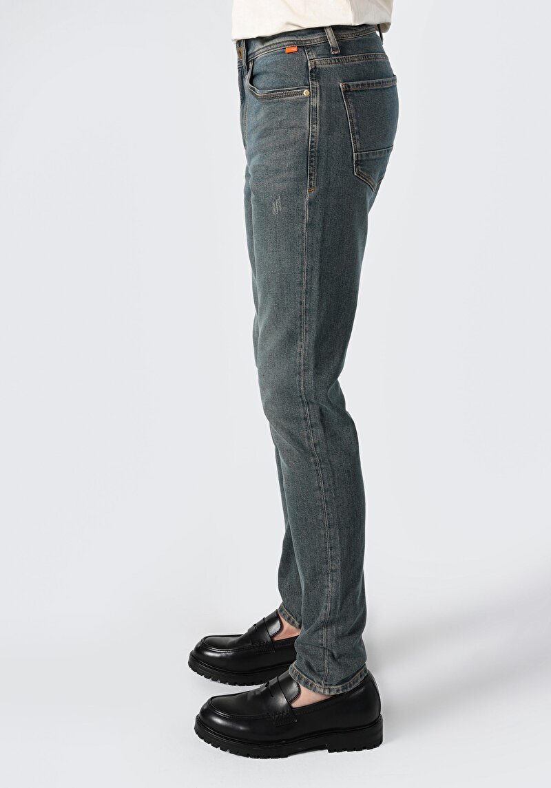 Afișați detalii pentru Blugi Din Denim Pentru Bărbați Cu Talie Joasă Și Talie İngustă Slim Fit