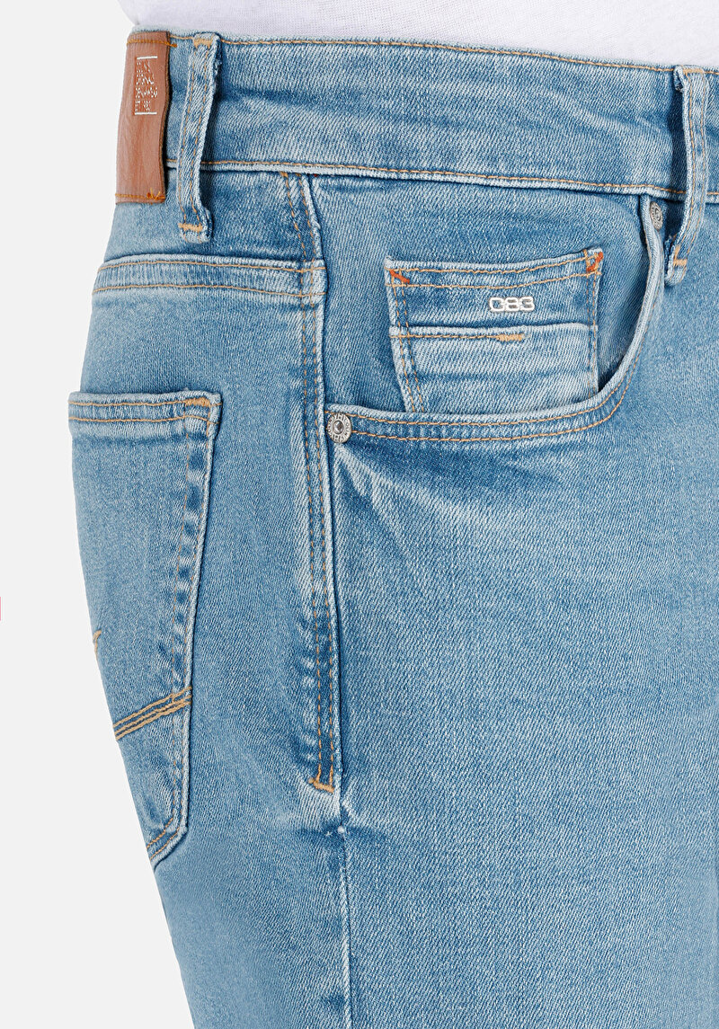 Afișați detalii pentru Slim Fit Talie Joasă Picior Îngust Blugi İndigo Pentru Bărbați