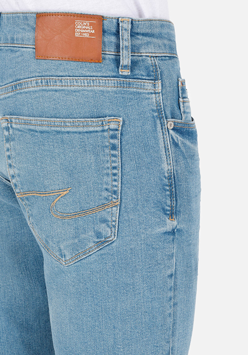 Afișați detalii pentru Slim Fit Talie Joasă Picior Îngust Blugi İndigo Pentru Bărbați