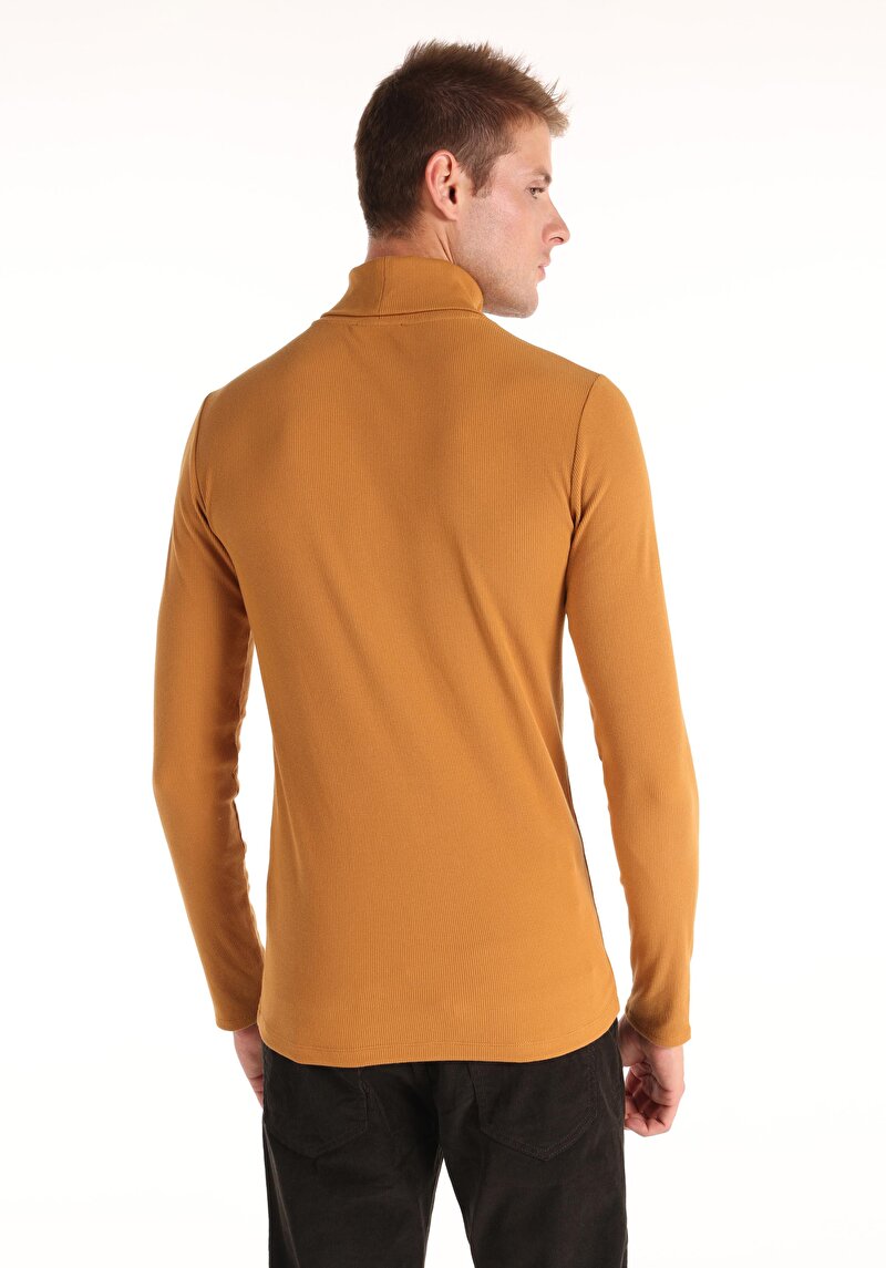 Afișați detalii pentru Slim Fit Half Turtleneck Drept Sari Tricou Cu Mânecă Lungă Pentru Bărbați