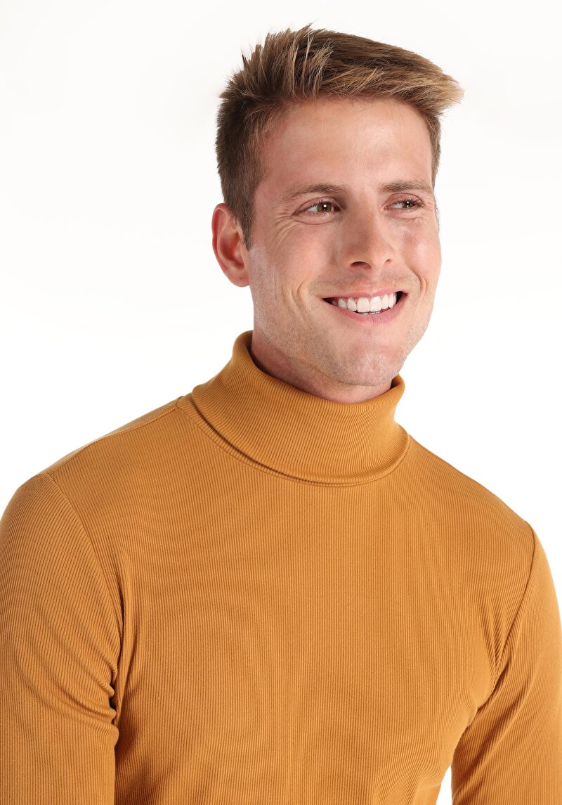 Afișați detalii pentru Slim Fit Half Turtleneck Drept Sari Tricou Cu Mânecă Lungă Pentru Bărbați