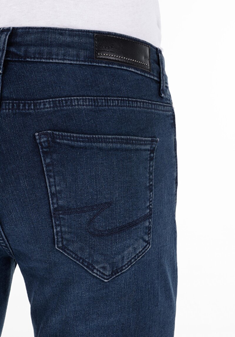 Afișați detalii pentru Slim Fit Talie Joasă Picior Îngust Blugi İndigo Închis Pentru Bărbați