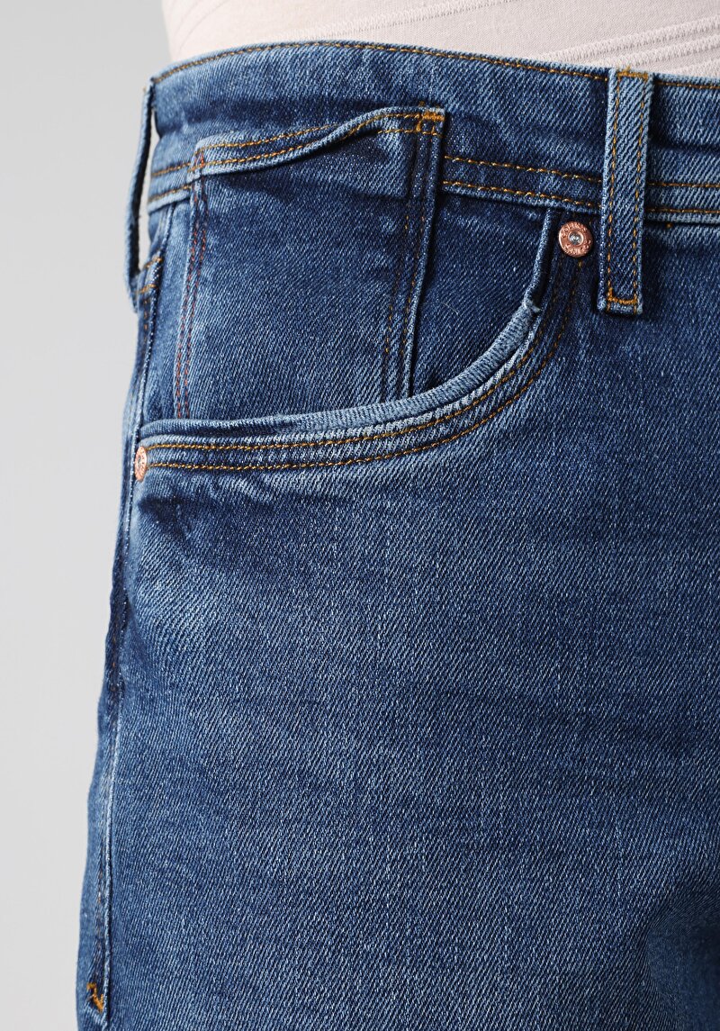 Afișați detalii pentru Slim Fit Talie Joasă Picior Îngust Blugi İndigo Pentru Bărbați