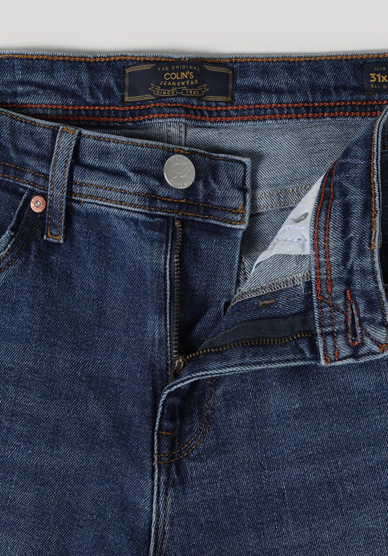 Afișați detalii pentru Slim Fit Talie Joasă Picior Îngust Blugi İndigo Pentru Bărbați