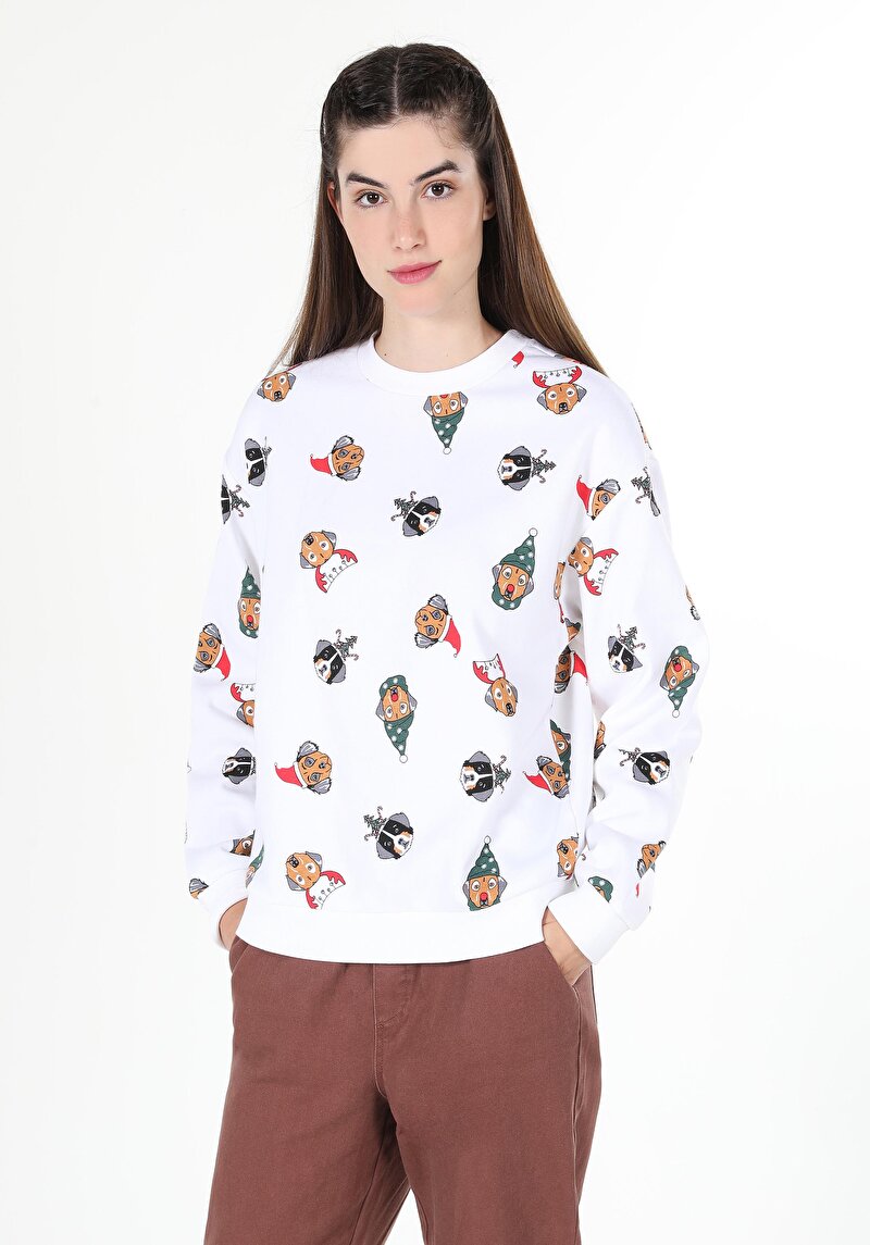 Imagine a Hanorac / Bluza De Dama Alb Regular Fit  Cl1061490