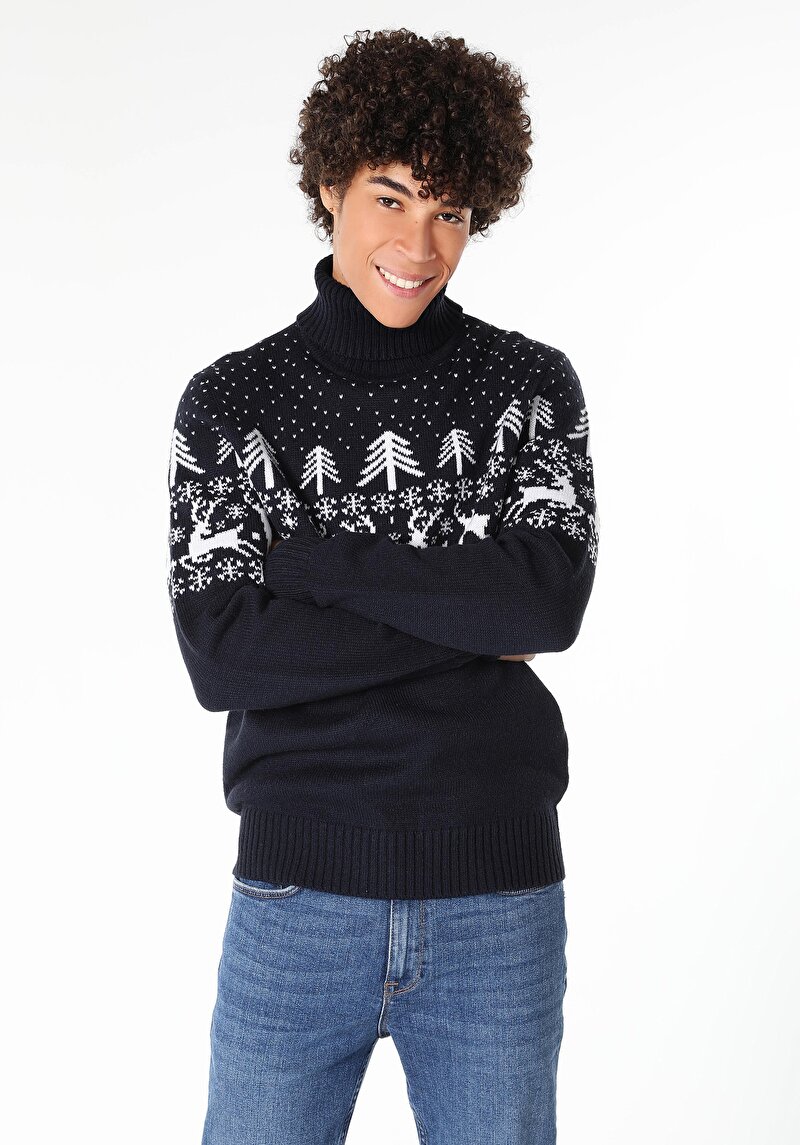 Imagine a Pulover De Barbati Albastru Marin Regular Fit  Cl1061509