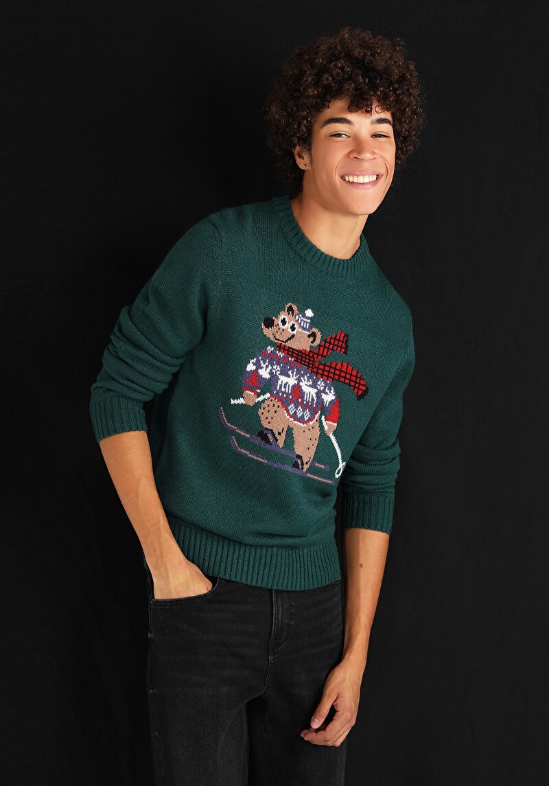 Imagine a Pulover De Barbati Verde Regular Fit  Cl1061510