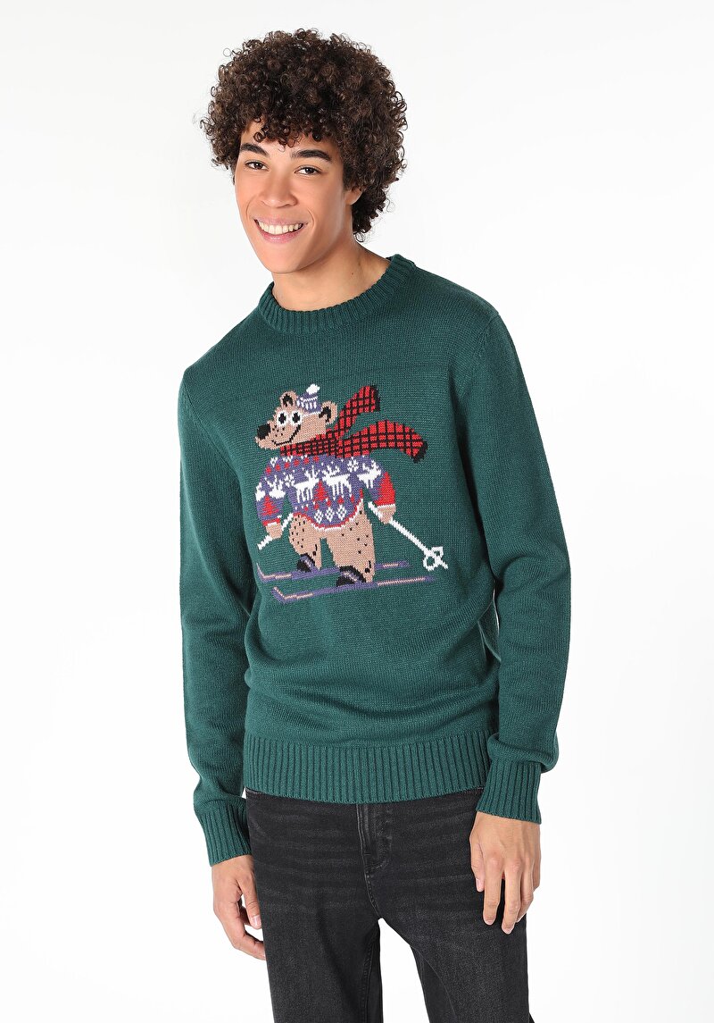 Imagine a Pulover De Barbati Verde Regular Fit Cl1061510