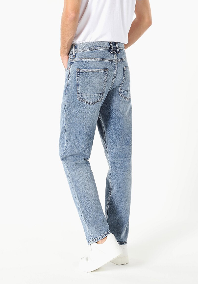 Afișați detalii pentru Pantaloni De Barbati Albastru Straight Fit  Cl1061518