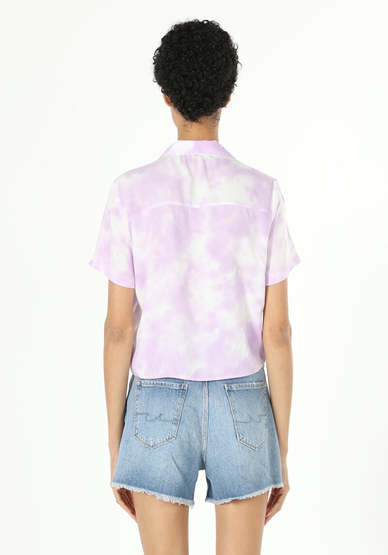 Imagine a Camasa Cu Maneca Scurta De Dama Mov Regular Fit Cl1058765