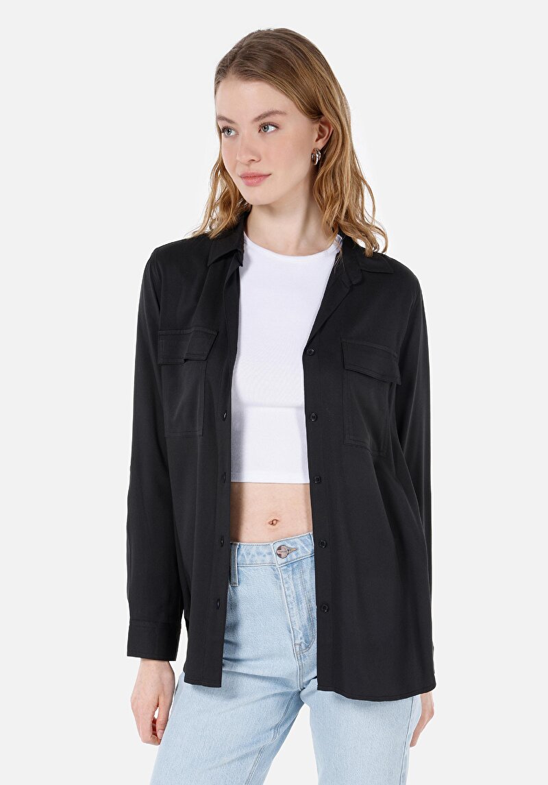 Imagine a Camasa Cu Maneca Lunga De Dama Antracit Regular Fit  Cl1053348