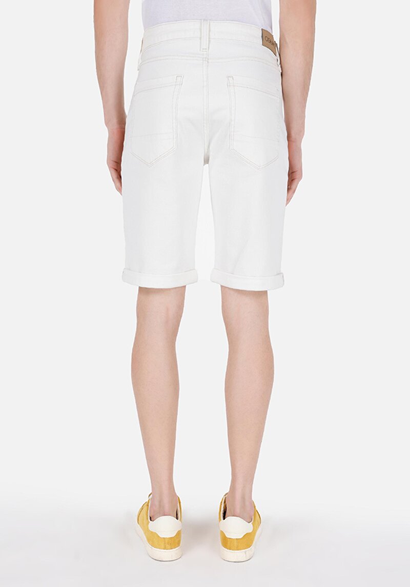 Imagine a Pantaloni Scurți De Blugi Bleumarin Pentru Bărbați Cu Talie İnferioară