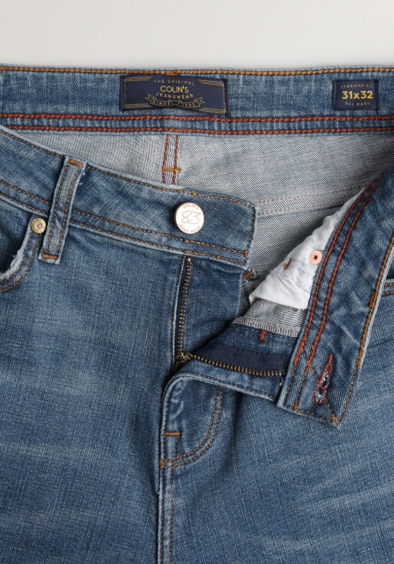 Afișați detalii pentru Pantaloni De Barbati Denim Straight Fit 044 Karl Cl1063494