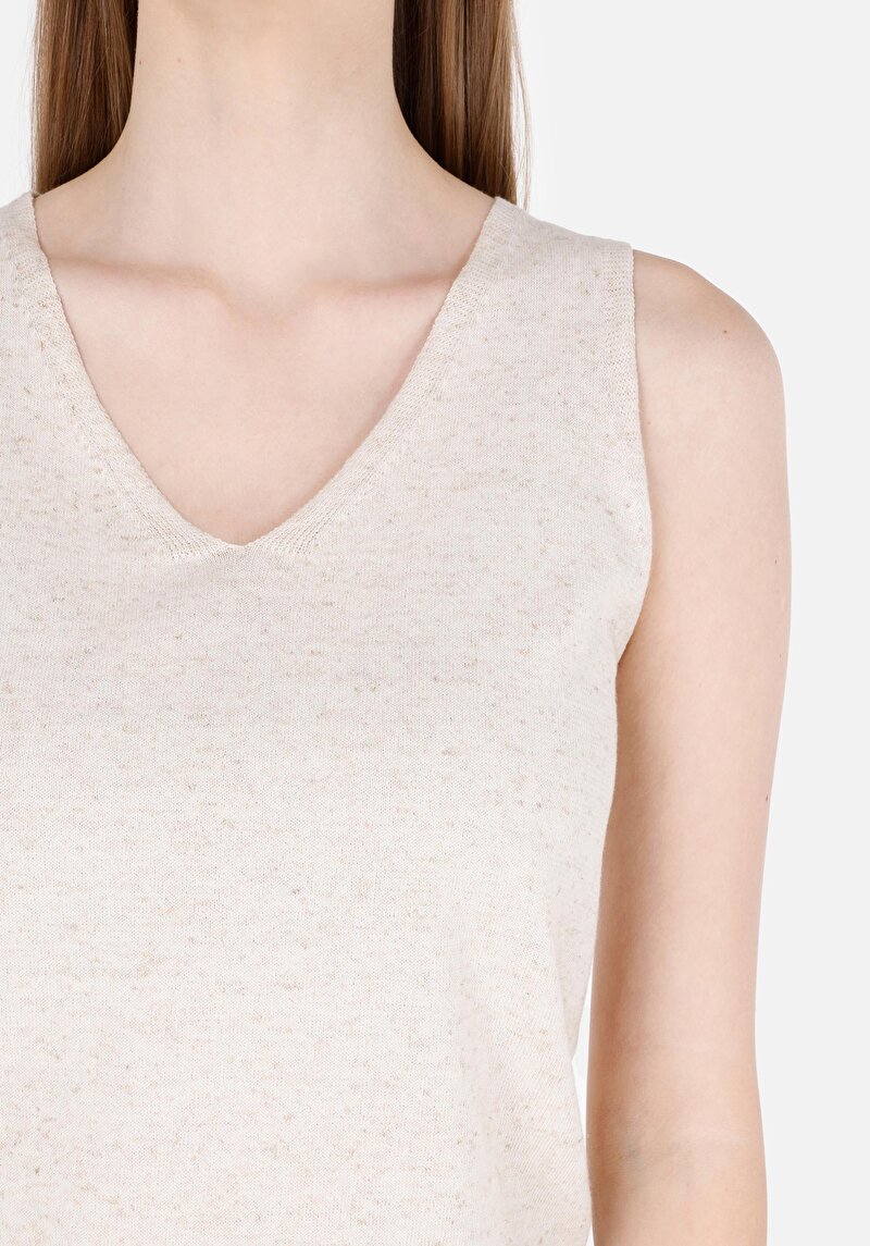 Afișați detalii pentru Pulover Slim Fit Ecru Pentru Femei