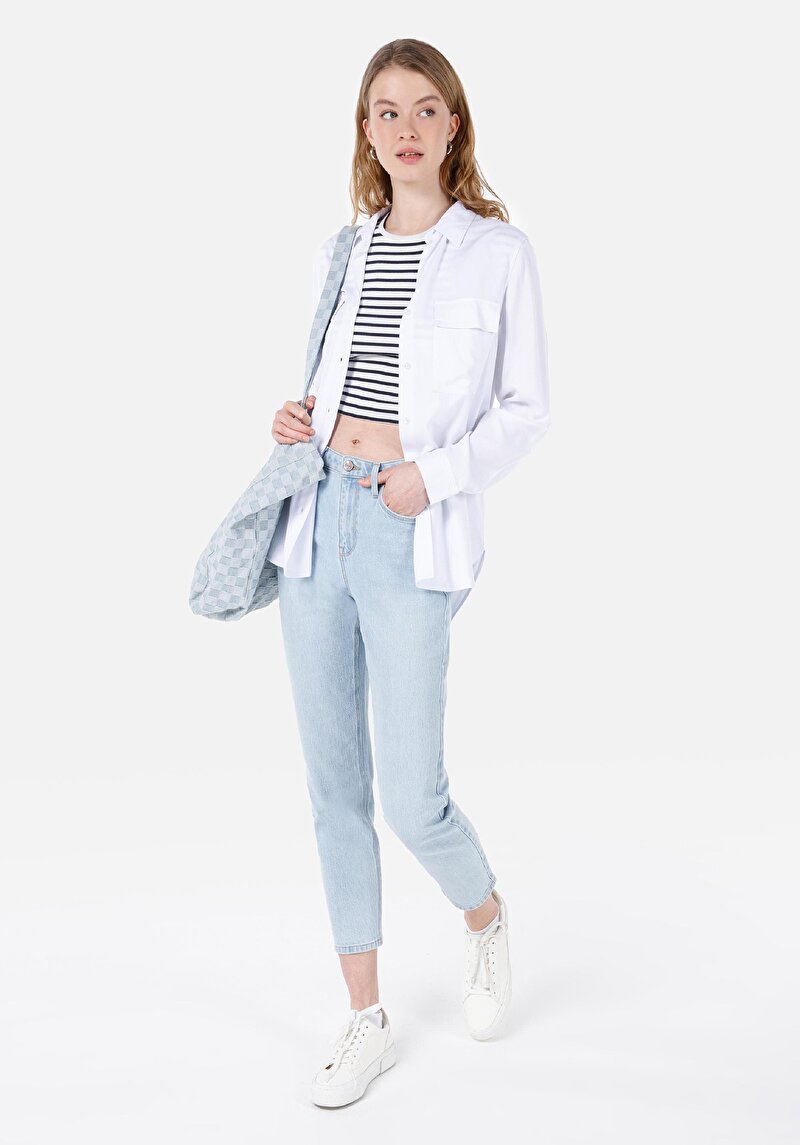 Imagine a Camasa Cu Maneca Lunga De Dama Alb Regular Fit  Cl1053348