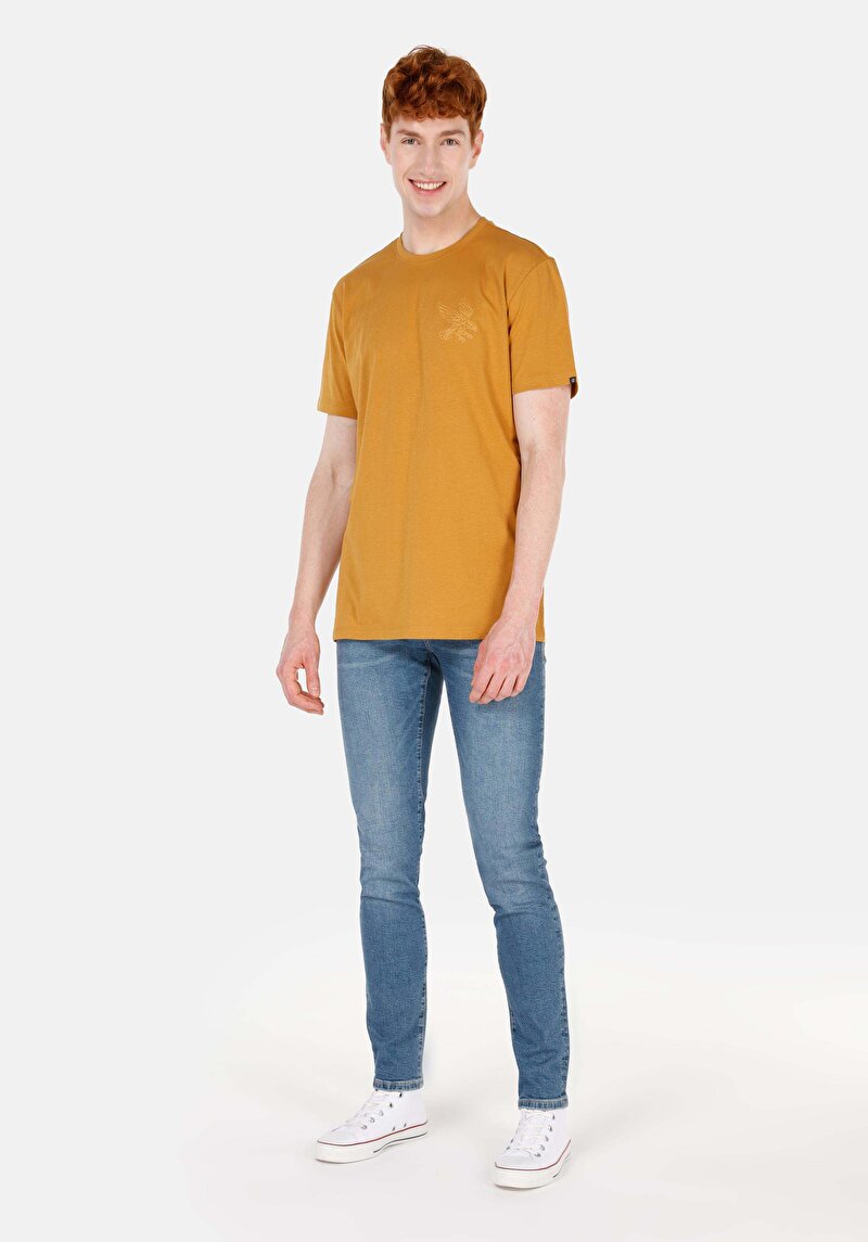 Imagine a Slim Fit Talie Joasă Picior Îngust Blugi İndigo Pentru Bărbați