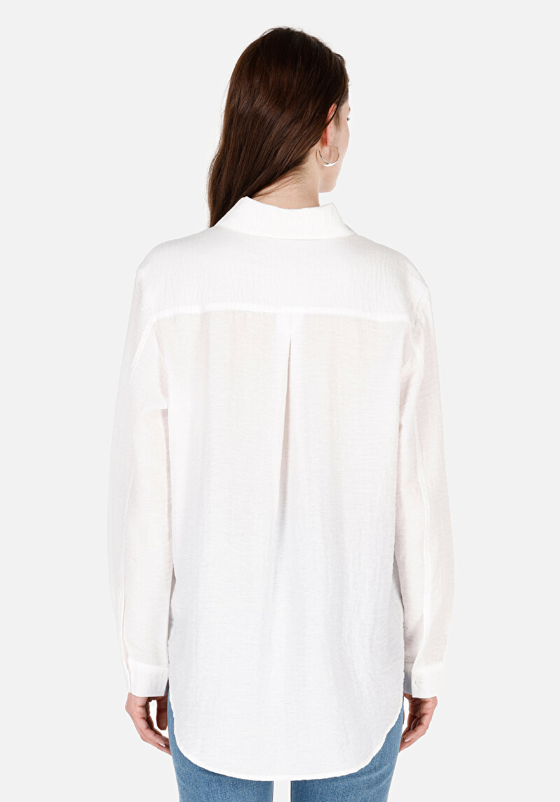 Imagine a Camasa Cu Maneca Lunga De Dama Alb Regular Fit Cl1068059