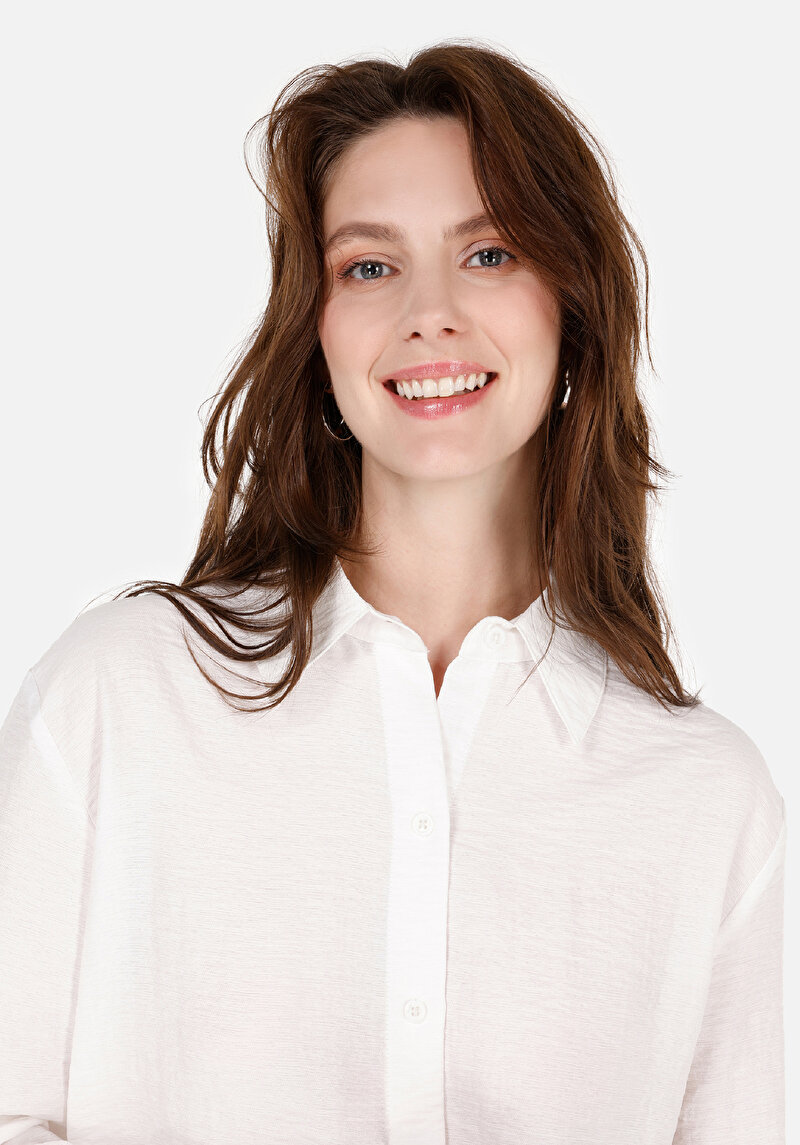 Afișați detalii pentru Camasa Cu Maneca Lunga De Dama Alb Regular Fit  Cl1068059