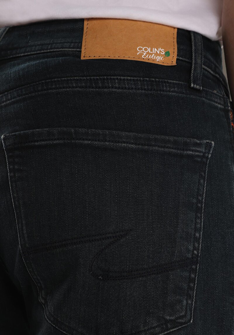 Afișați detalii pentru Drept Fit Talie Joasă Picior Drept Blugi İndigo Închis Pentru Bărbați