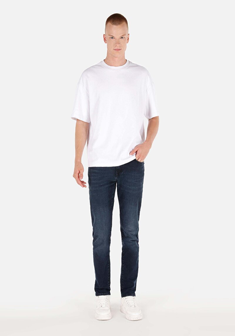 Imagine a Pantaloni De Barbati Albastru Inchis Slim Fit 041 Danny Cl1070531