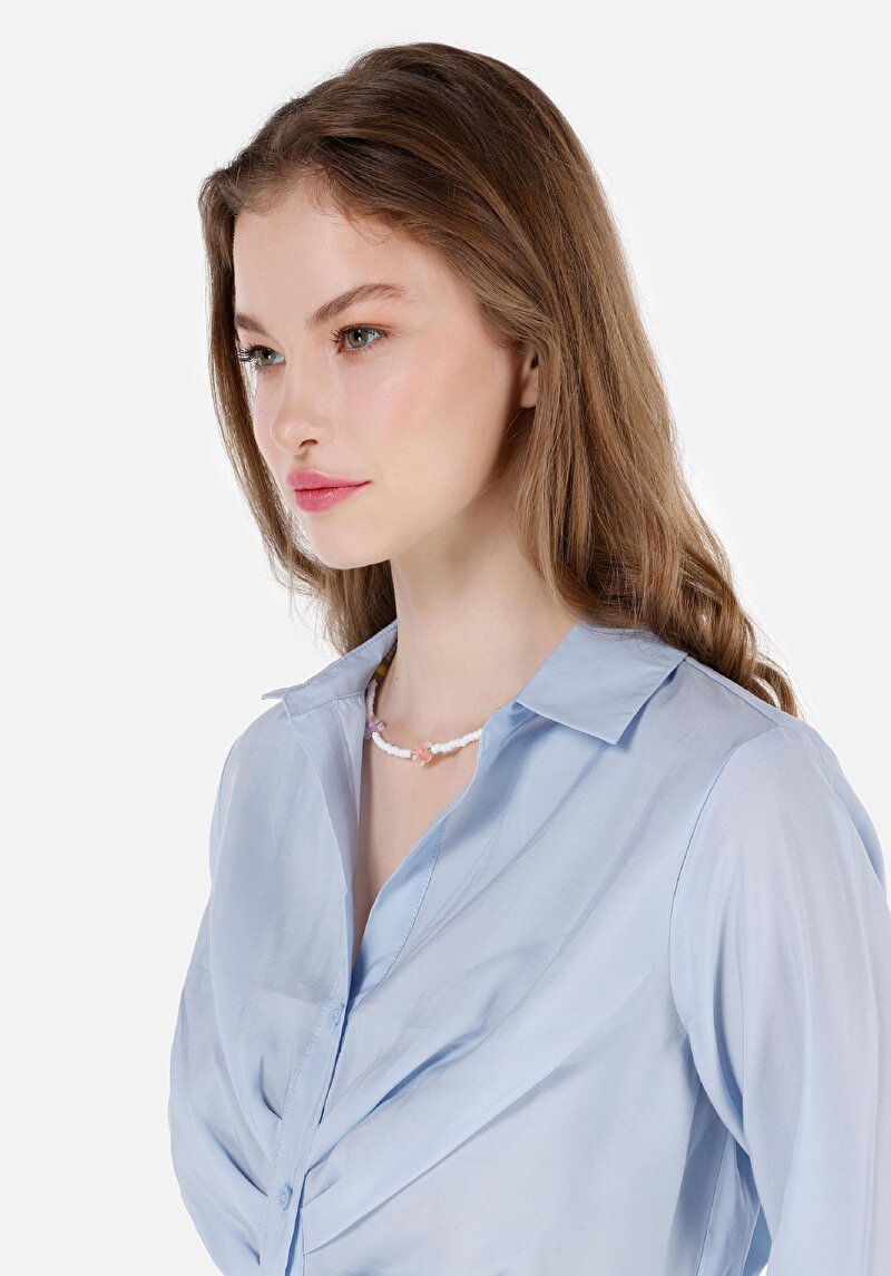 Imagine a Camasa Cu Maneca Lunga De Dama Albastru Regular Fit Cl1068074