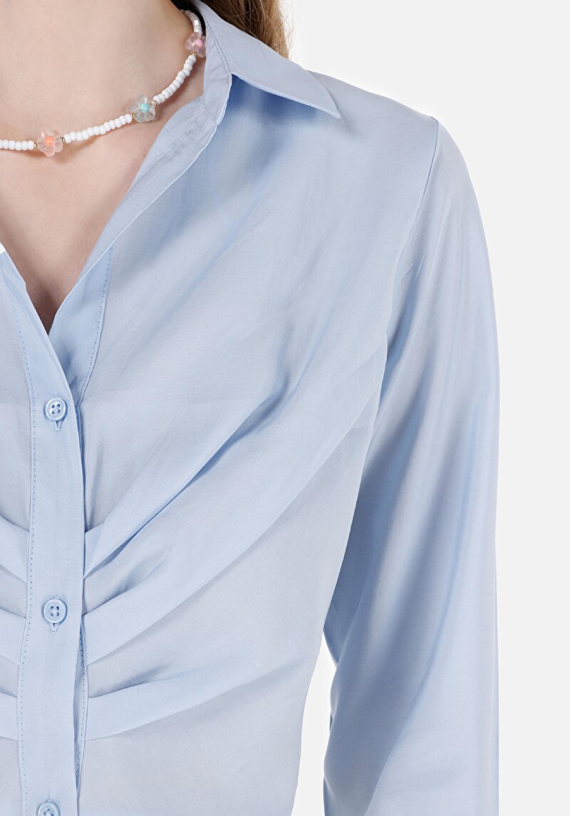 Afișați detalii pentru Camasa Cu Maneca Lunga De Dama Albastru Regular Fit  Cl1068074