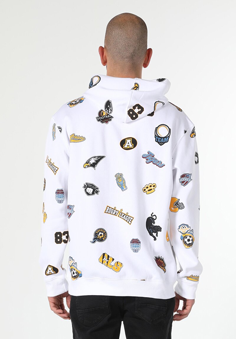 Imagine a Hanorac Alb Pentru Bărbați Comfort Fit