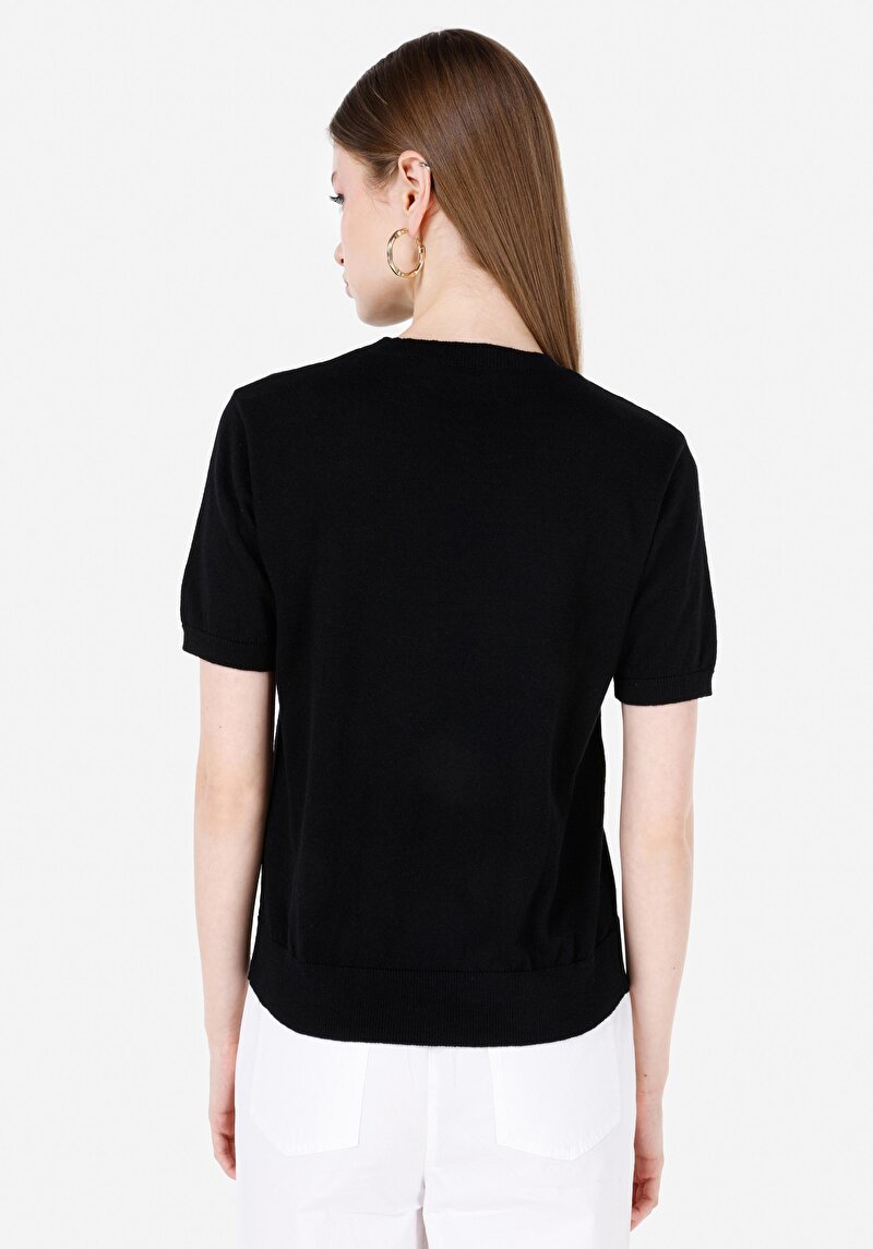 Imagine a Pulover Negru Pentru Femei Regular Fit