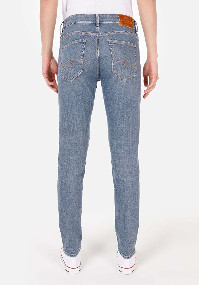 Afișați detalii pentru Blugi Din Denim Pentru Bărbați Cu Talie Joasă Și Talie İngustă Slim Fit