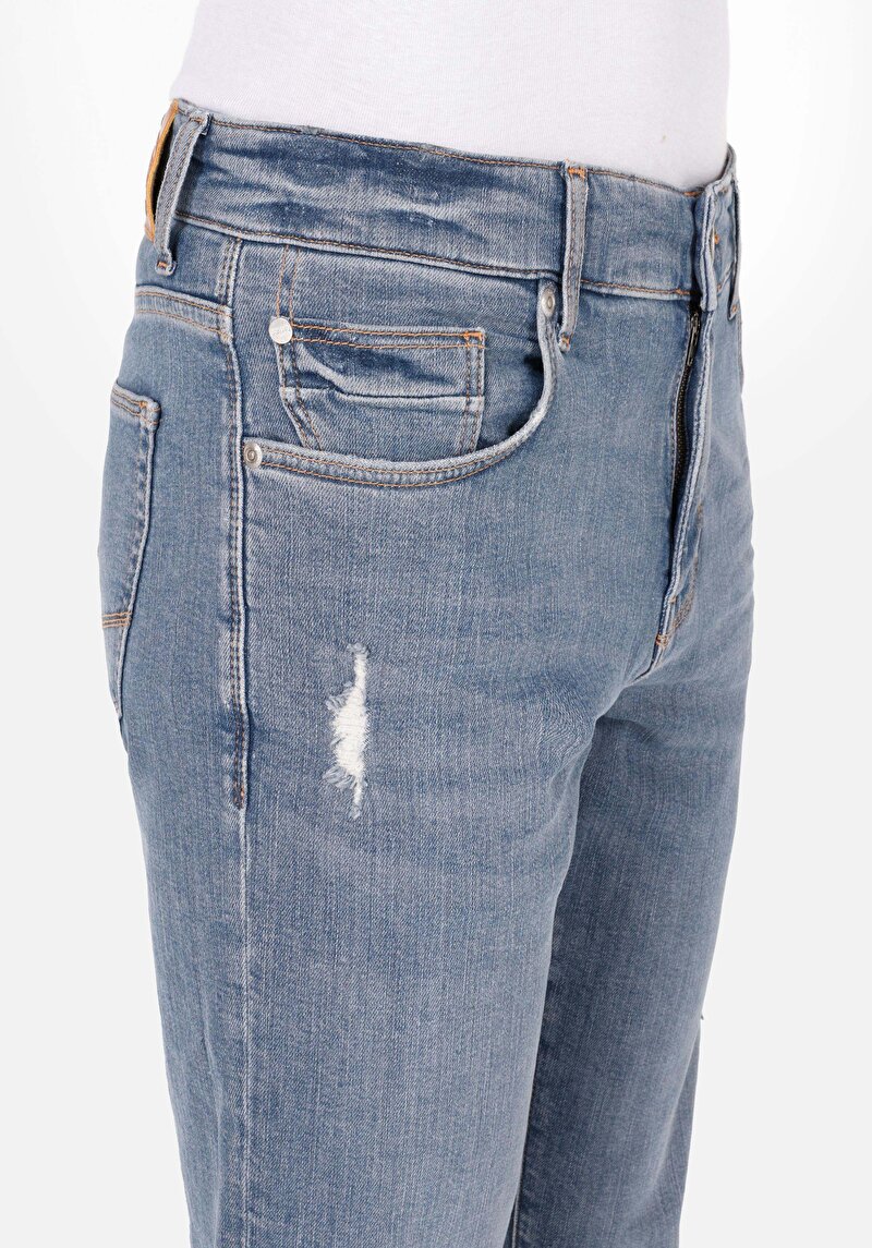 Afișați detalii pentru Blugi Din Denim Pentru Bărbați Cu Talie Joasă Și Talie İngustă Slim Fit