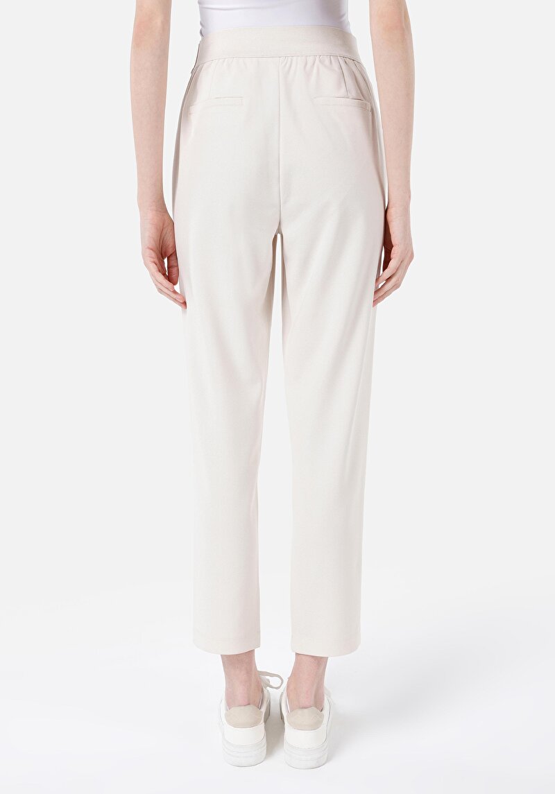 Afișați detalii pentru Regular Fit Talie Medie Drept Pantaloni De Trening Ecru Pentru Femei