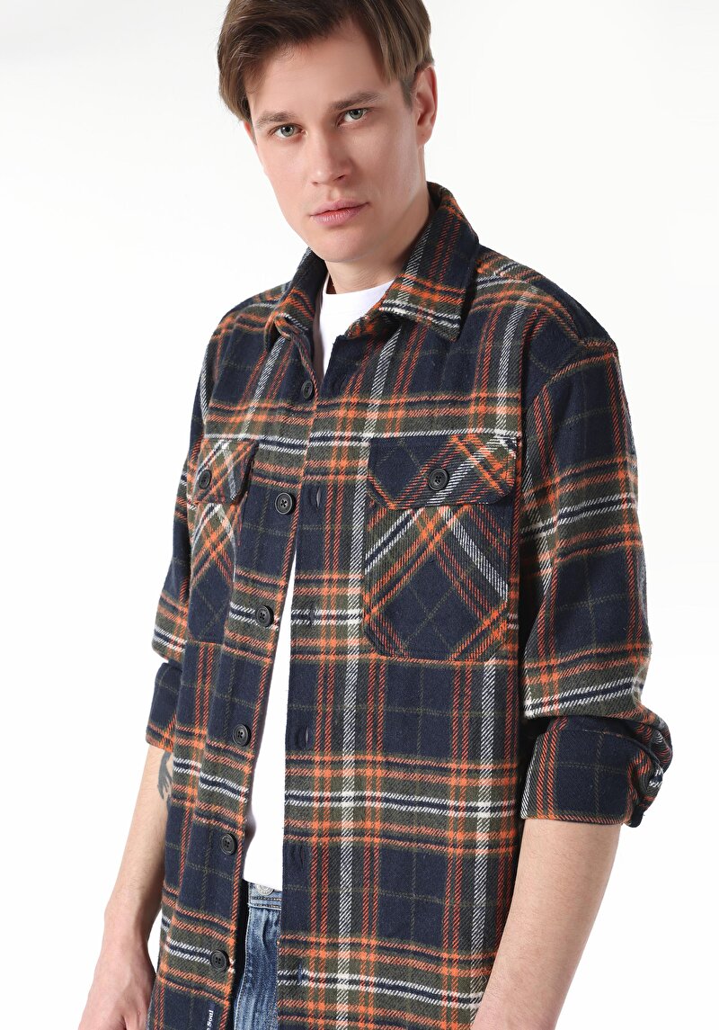 Imagine a Camasa Cu Maneca Lunga De Barbati Portocaliu Comfort Fit  Cl1061649