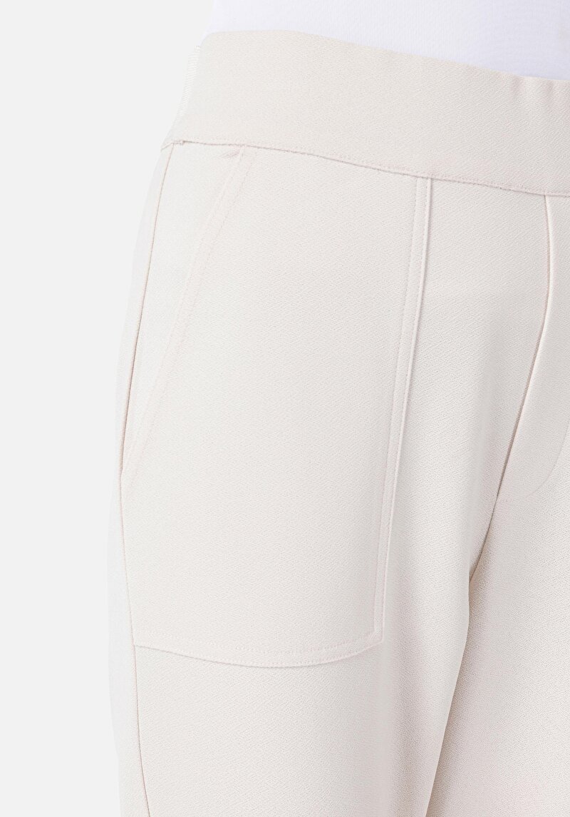 Afișați detalii pentru Regular Fit Talie Medie Drept Pantaloni De Trening Ecru Pentru Femei