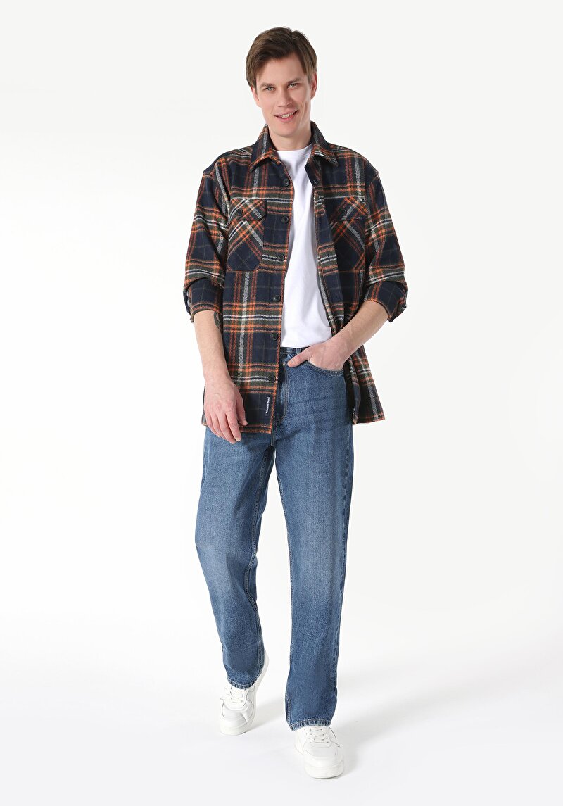 Imagine a Camasa Cu Maneca Lunga De Barbati Portocaliu Comfort Fit Cl1061649