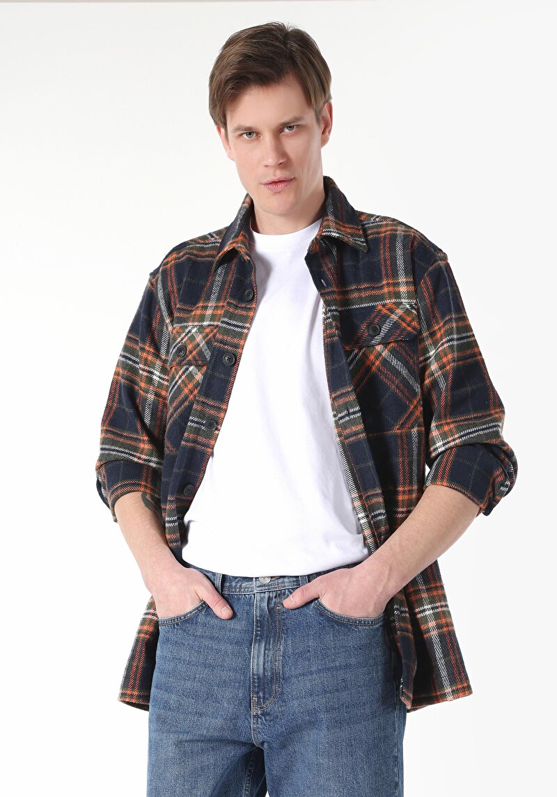 Afișați detalii pentru Camasa Cu Maneca Lunga De Barbati Portocaliu Comfort Fit  Cl1061649