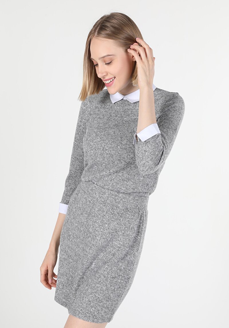 Imagine a Tricou Cu Maneca Lunga De Dama Gri   Cl1060274