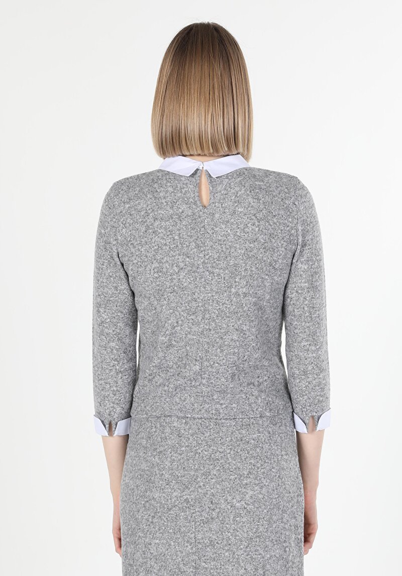 Afișați detalii pentru Tricou Cu Maneca Lunga De Dama Gri   Cl1060274