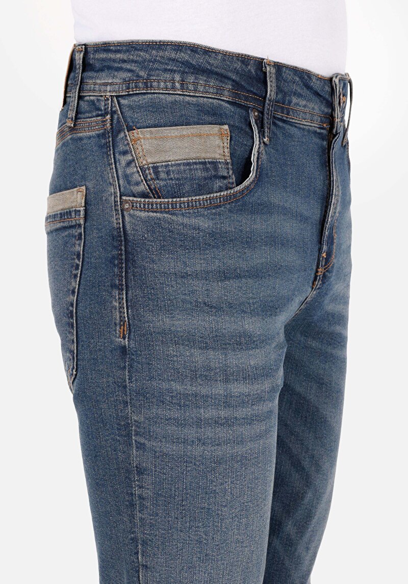 Afișați detalii pentru Pantaloni De Barbati Albastru Straight Fit 044 Karl Cl1070544