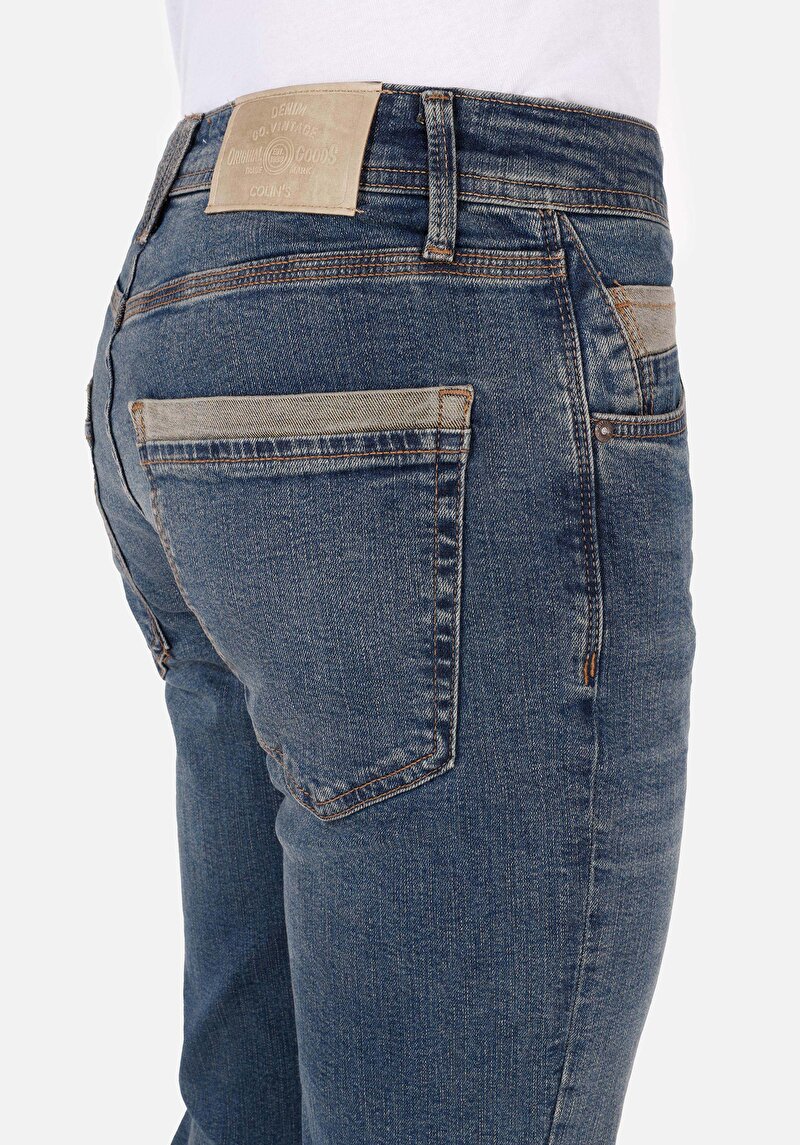 Afișați detalii pentru Pantaloni De Barbati Albastru Straight Fit 044 Karl Cl1070544