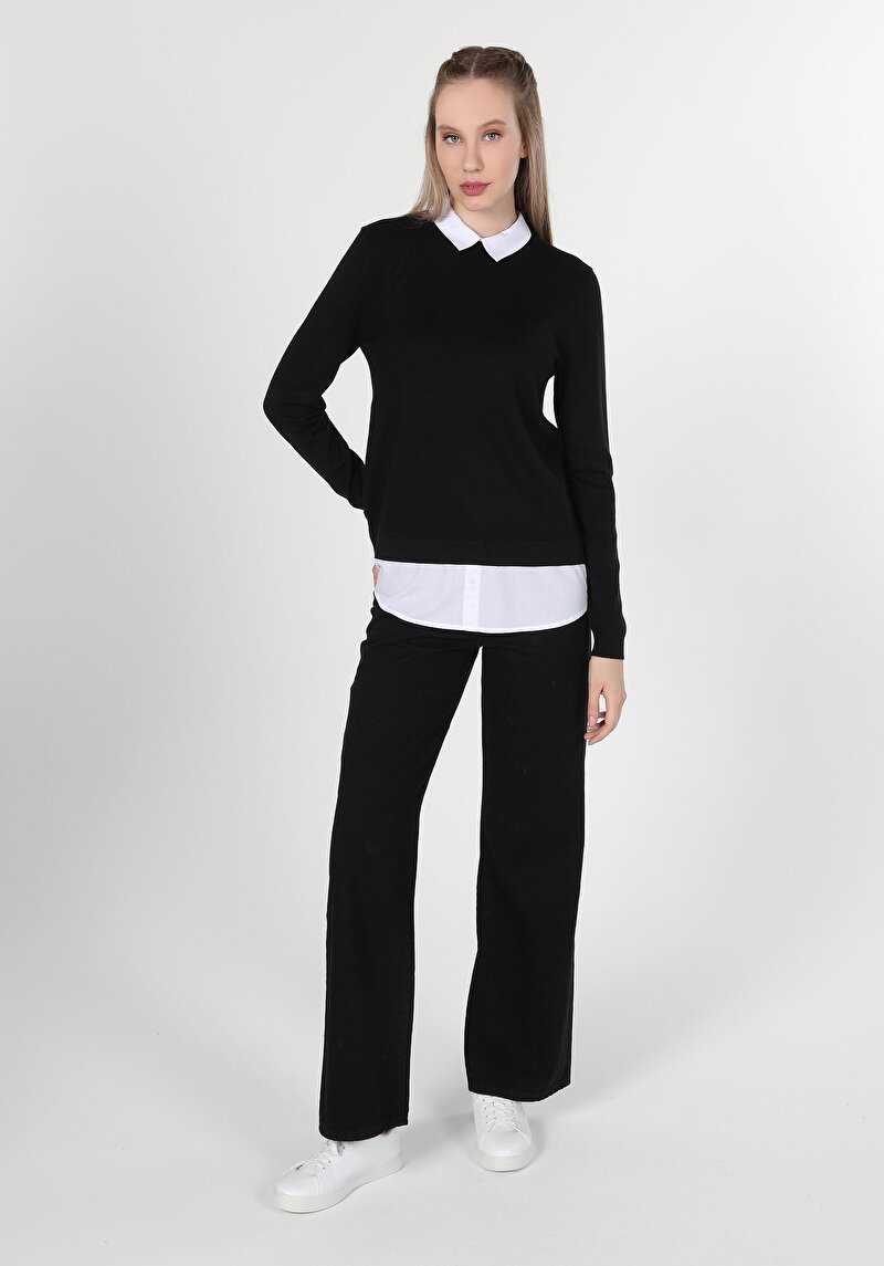 Imagine a Tricou Cu Maneca Lunga De Dama Negru   Cl1060280