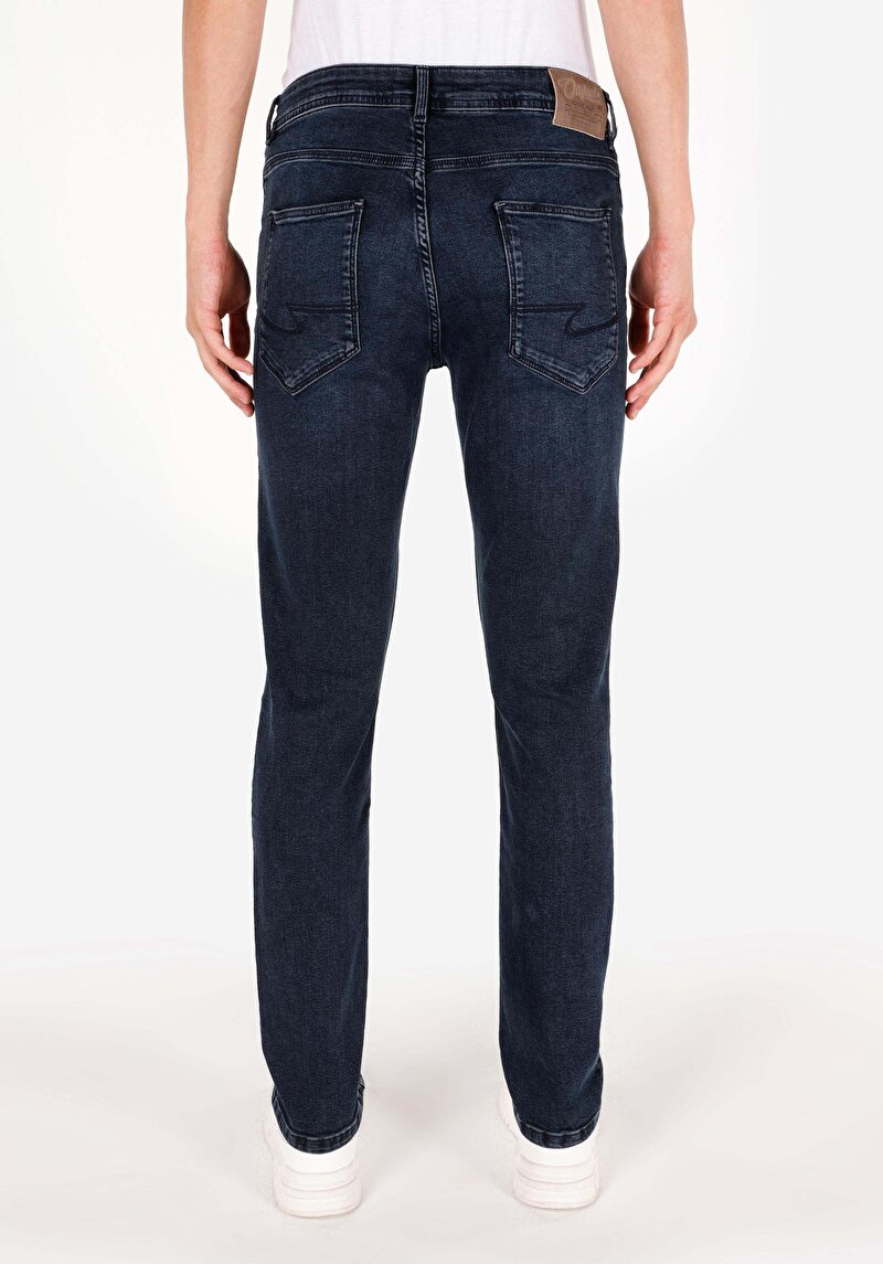 Afișați detalii pentru Blugi İndigo Pentru Bărbați Cu Talie Dreaptă Cu Talie Dreaptă