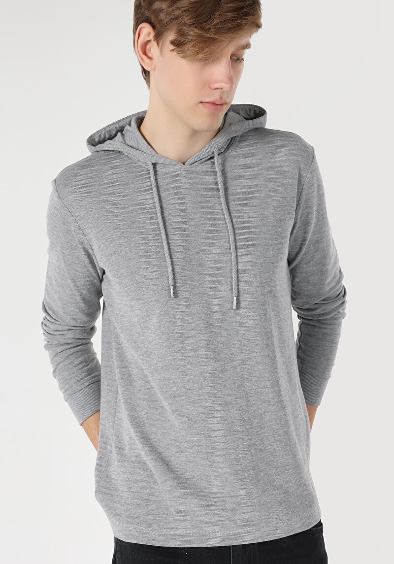 Imagine a Tricou Cu Maneca Lunga De Barbati Gri   Cl1061693