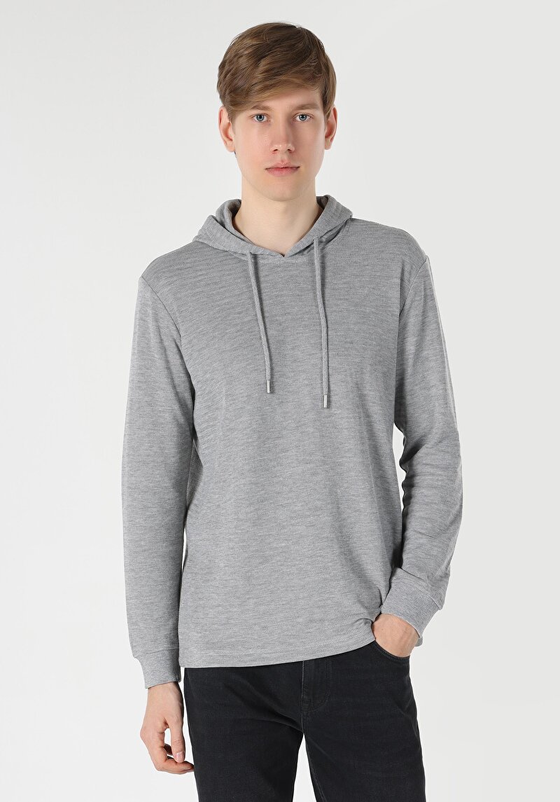 Afișați detalii pentru Tricou Cu Maneca Lunga De Barbati Gri   Cl1061693