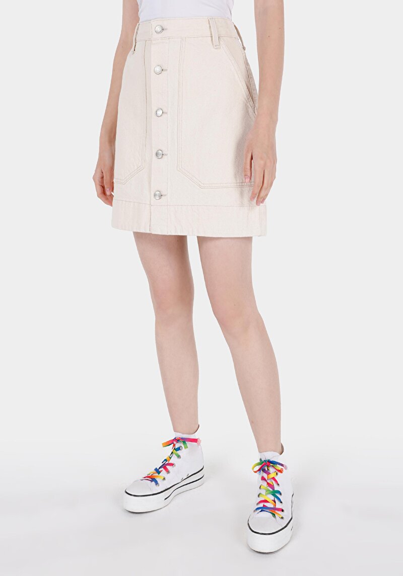 Imagine a Fusta Albastră Pentru Femei Slim Fit