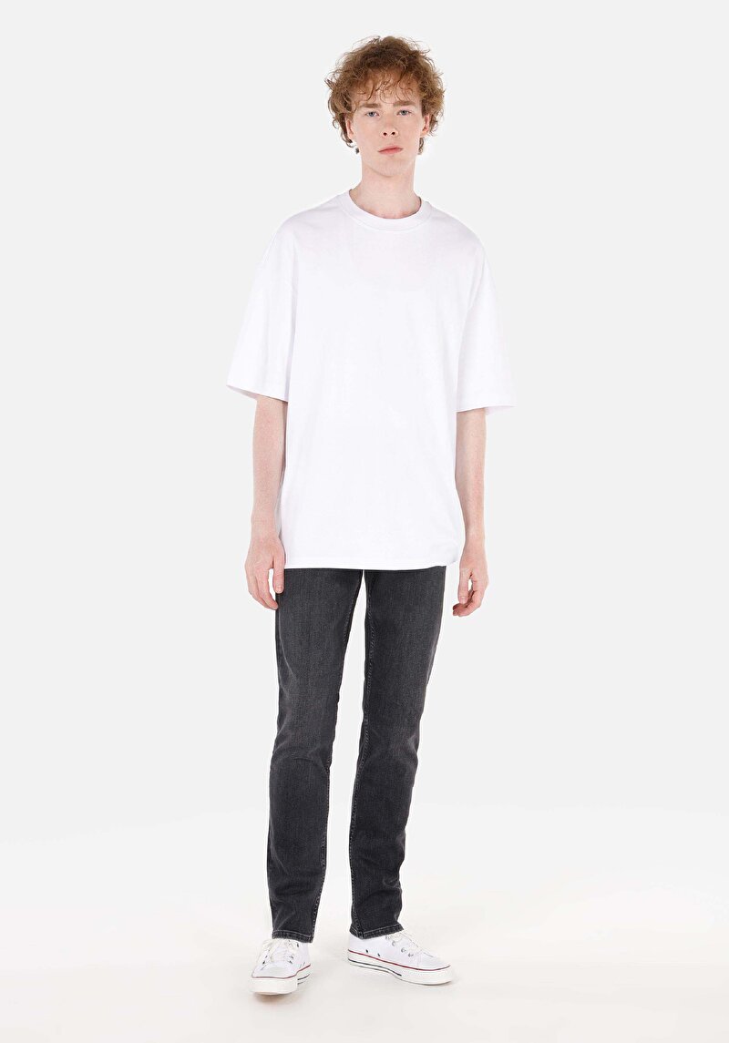 Imagine a Blugi Negri Pentru Bărbați Cu Talie Dreaptă Cu Talie Dreaptă