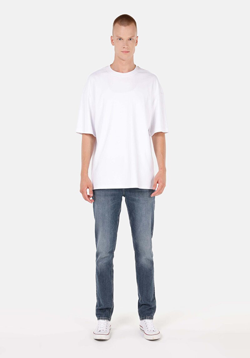 Imagine a Pantaloni De Barbati Albastru Straight Fit 044 Karl Cl1070562