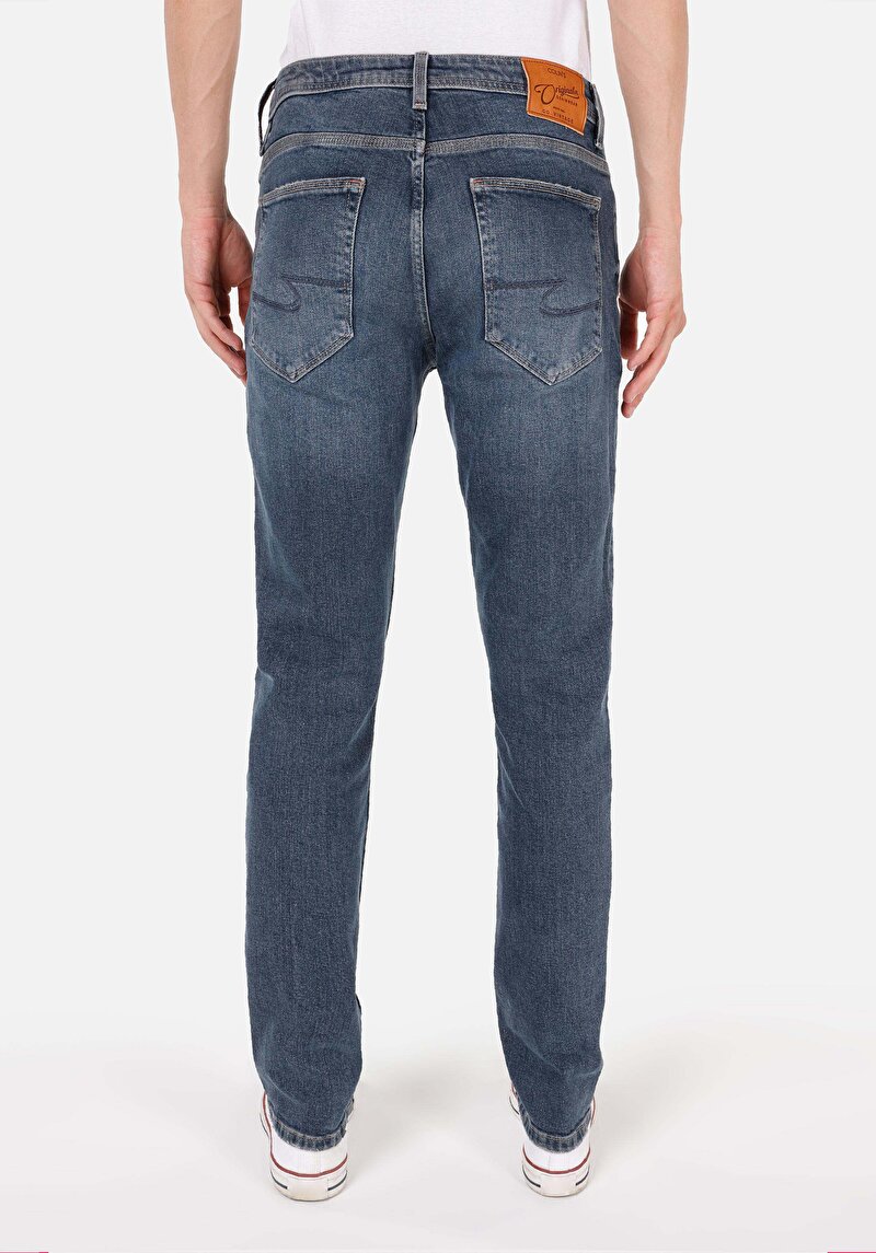 Afișați detalii pentru Pantaloni De Barbati Albastru Straight Fit 044 Karl Cl1070562