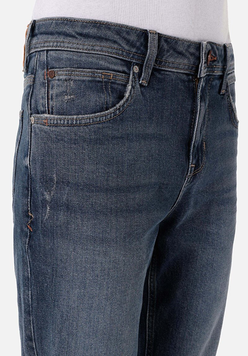 Afișați detalii pentru Pantaloni De Barbati Albastru Straight Fit 044 Karl Cl1070562