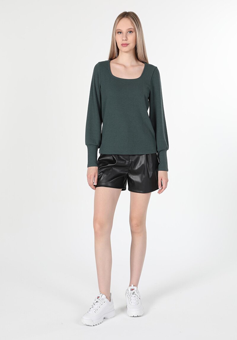 Afișați detalii pentru Tricou Cu Maneca Lunga De Dama Verde   Cl1060294